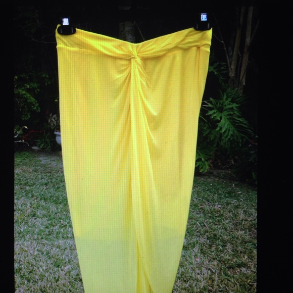 Helmut Lang Twist Front Burst Yellow Skirt  M - Picture 3 of 5